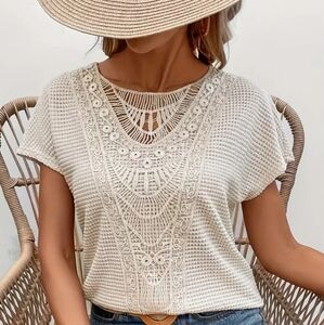 Boho waffle knit top